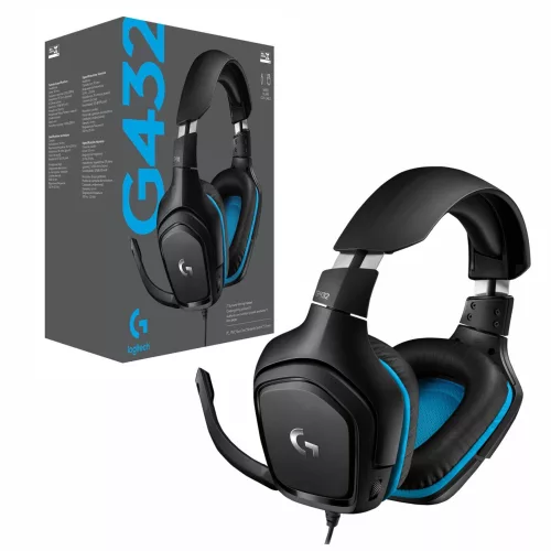 Audifono gamer Logitech G432 7.1 Surround c/microfono — con micrófono