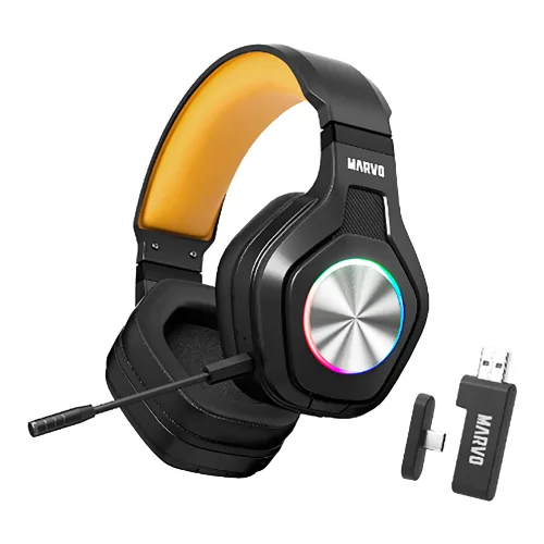 Auriculares Gaming Inalámbricos Marvo Pulz 80w RGB — con micrófono — bluetooth