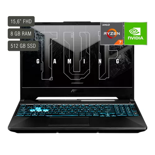 Notebook Gamer Asus Tuf 15,6'' Ryzen 7 8gb 512gb Win11 Rtx3050
